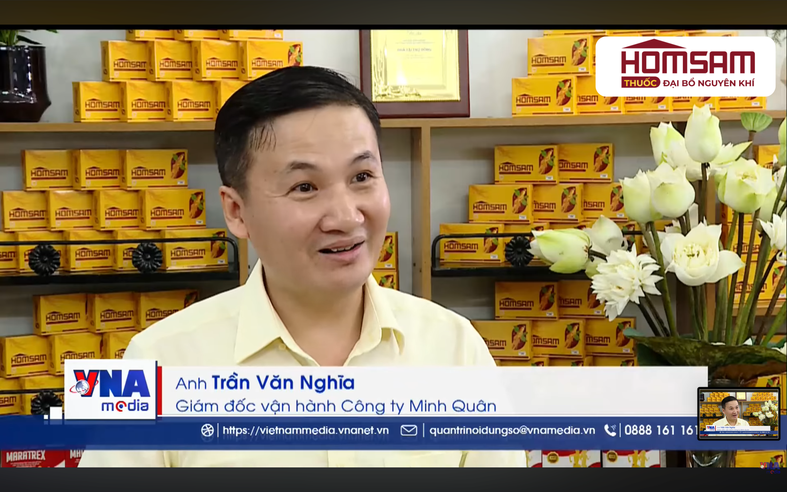 Anh Trần Văn Nghĩa đại diện HOMSAM chia sẻ về bài toán chuẩn hóa dược liệu sâm trên VNA Media
