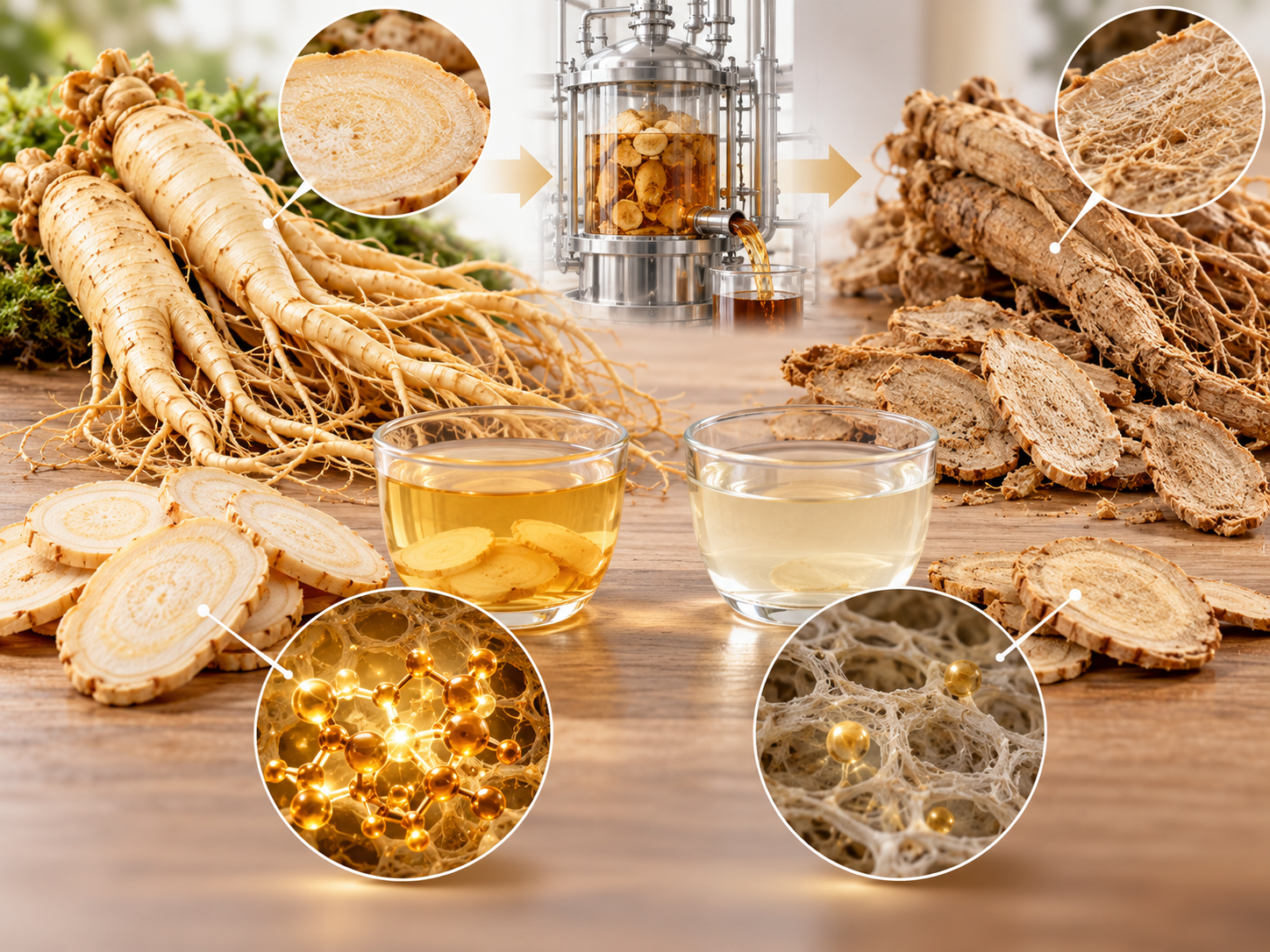 phân biệt sâm nguyên chất và xác sâm chiết kiệt