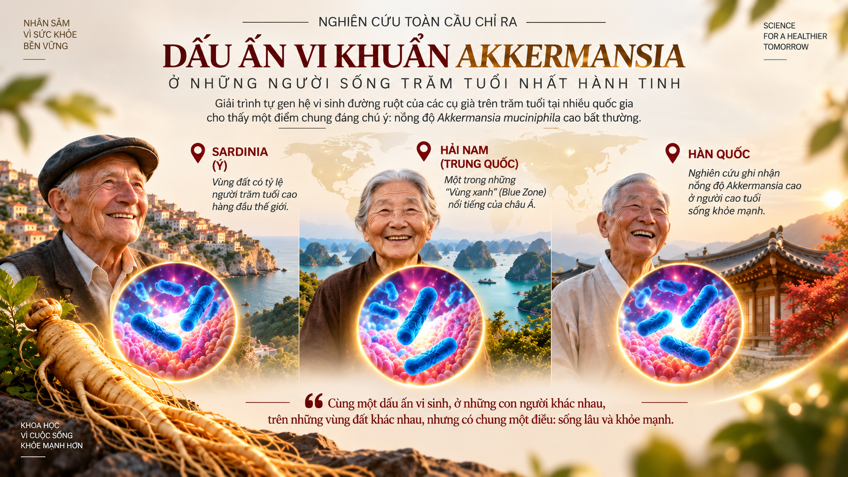 nghiên cứu vi khuẩn Akkermansia ở người sống thọ trên trăm tuổi