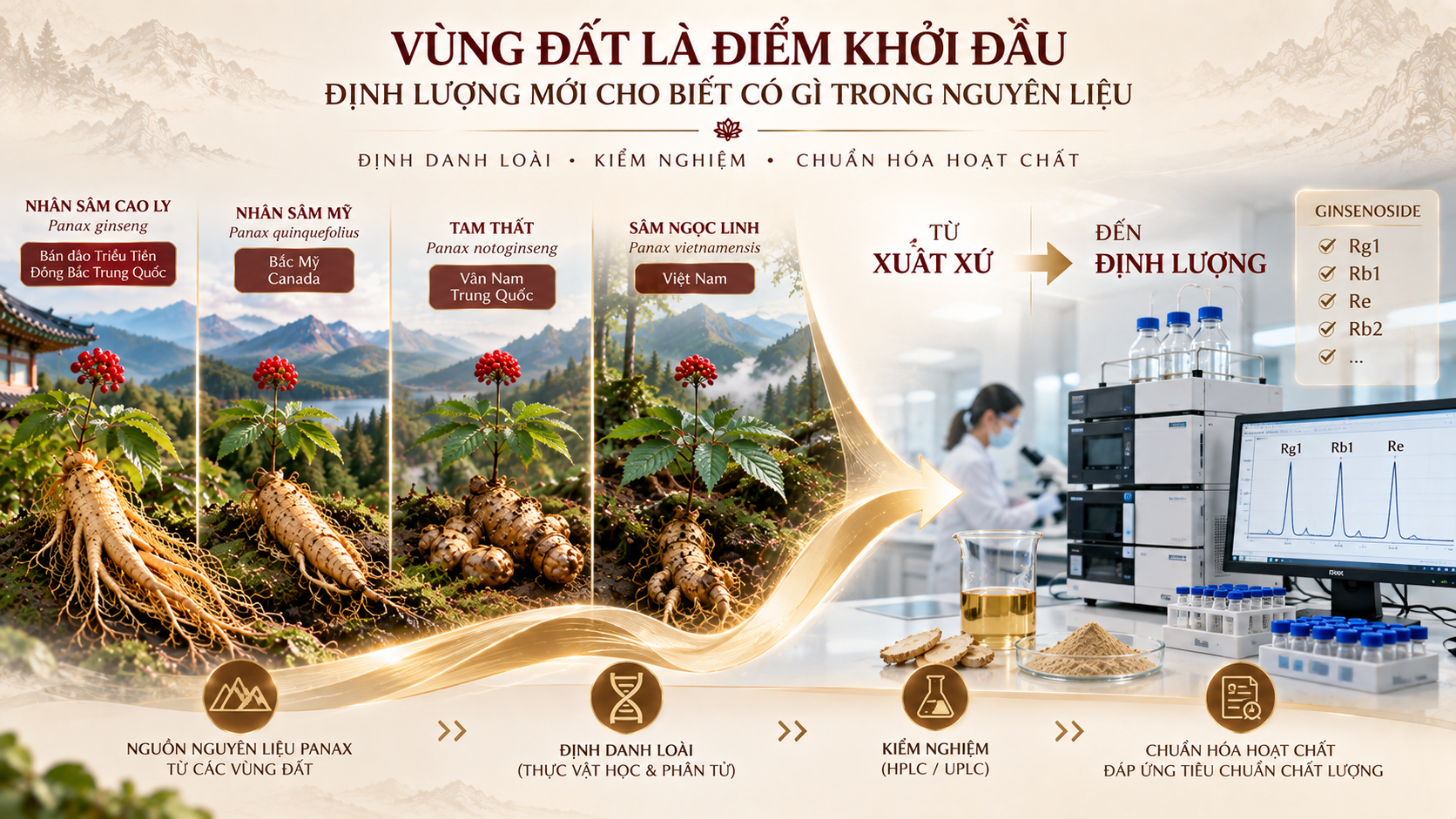 công nghệ chiết xuất chuẩn hóa Ginsenoside nhà máy GMP-EU
