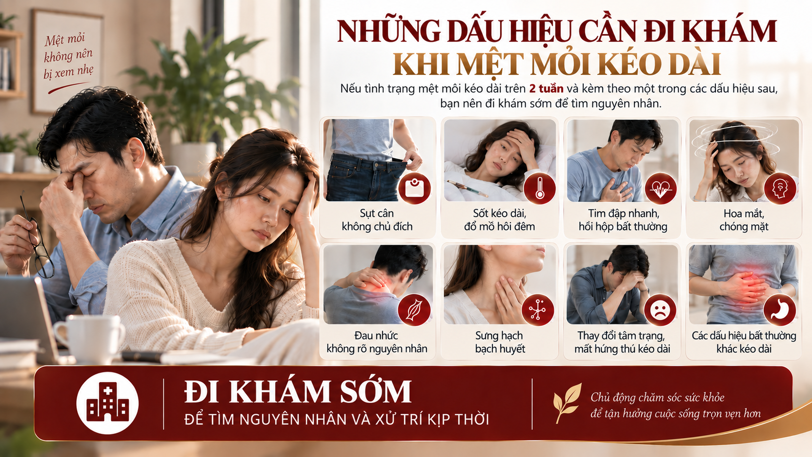 dấu hiệu cảnh báo cần thăm khám khi suy nhược cơ thể kéo dài