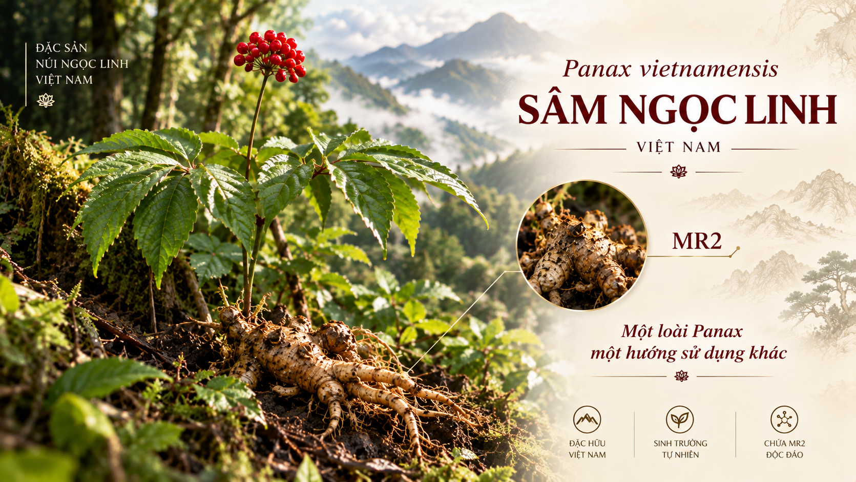sâm Ngọc Linh quốc bảo Việt Nam núi Ngọc Linh Kon Tum Quảng Nam