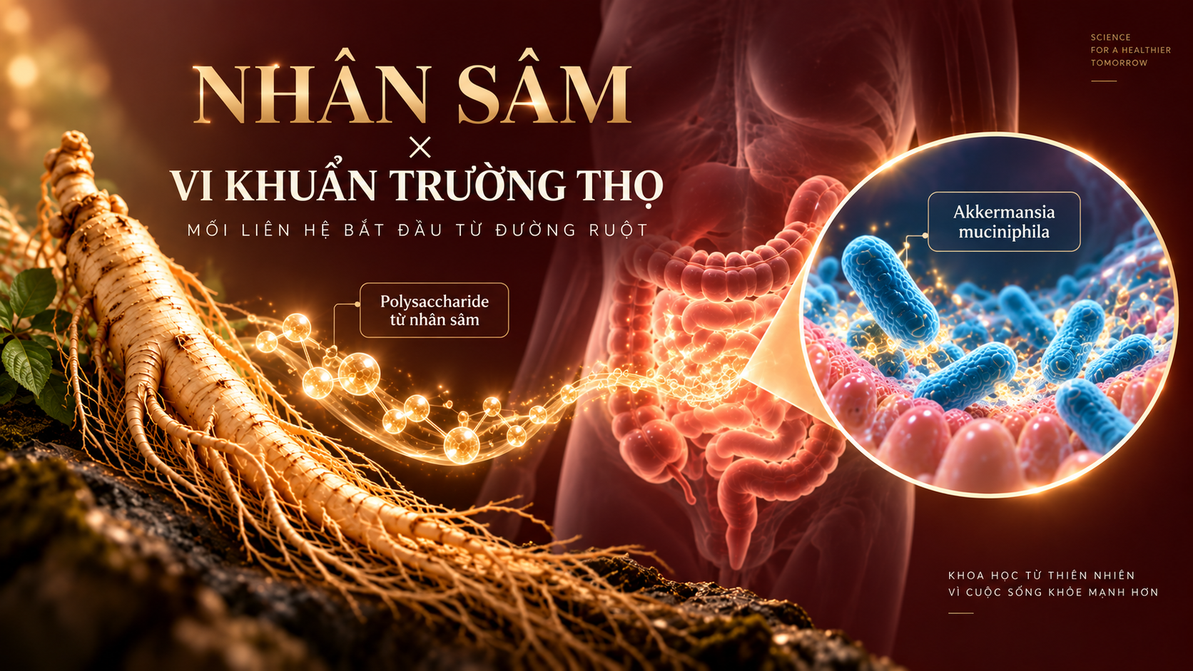 vi khuẩn Akkermansia muciniphila và nhân sâm, y học thực chứng trường thọ