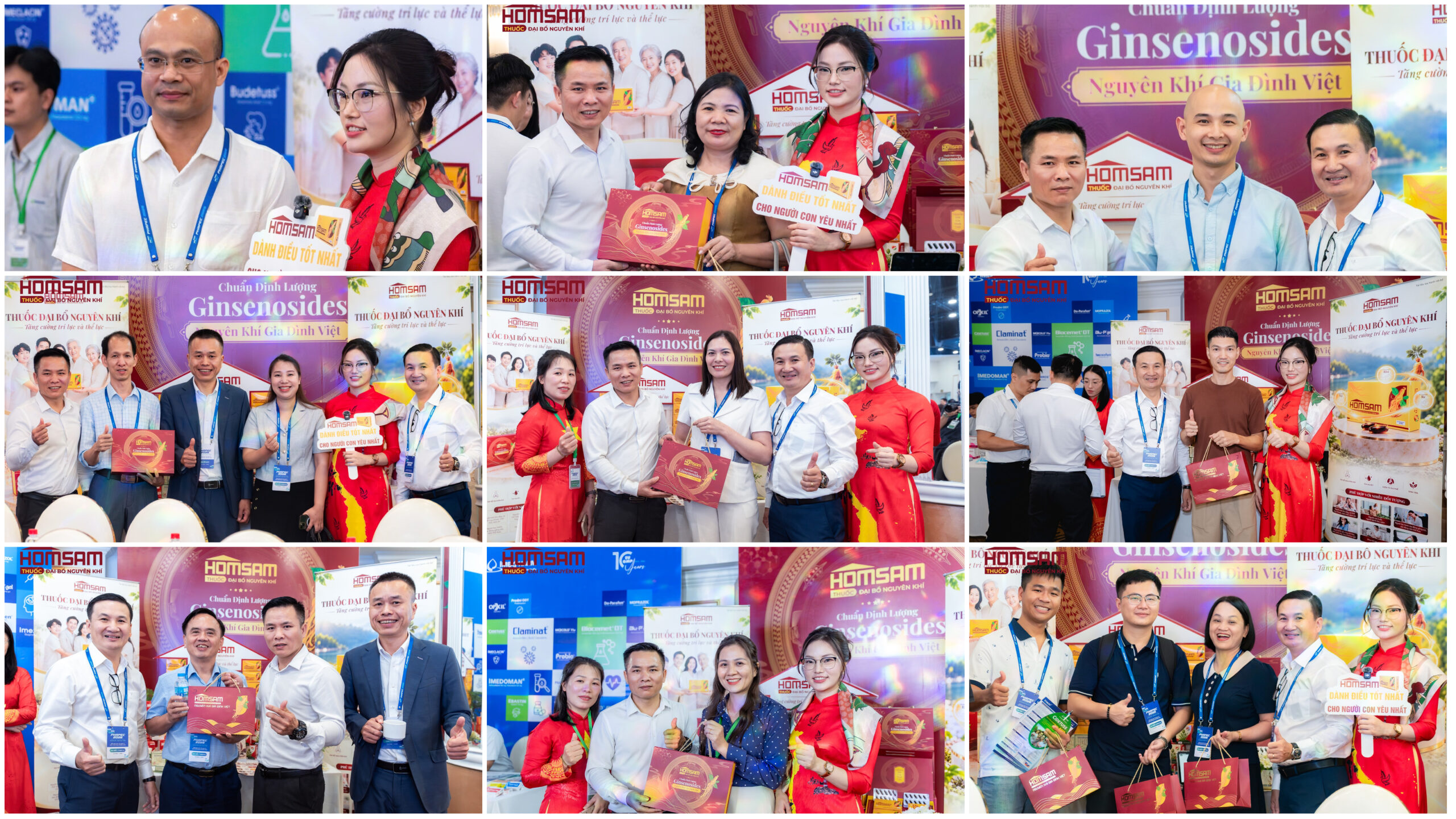 Đại diện các nhà thuốc Á Đông, Sơn Tùng, Sơn Nga, Hoàn AZ, Tâm, Đại Minh hội tụ tại gian hàng HOMSAM