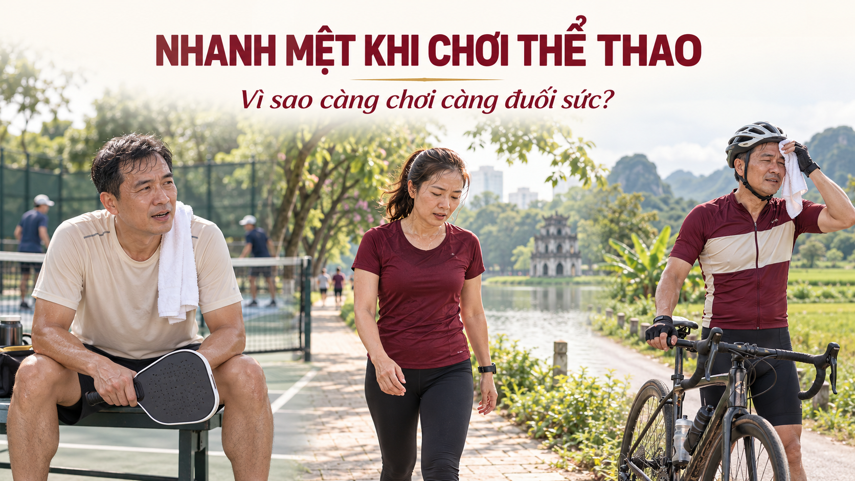 Người chơi pickleball và chạy bộ nhanh mệt khi vận động